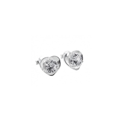 Aros corazón cubic (1 cm) - plata 925 (cod 30)