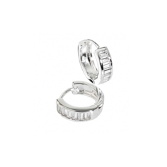 Argollas rodinadas baguette (1,2 cm) - plata 925 (cod 38)