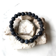 Pulsera Arezzo - obsidiana nevada (cod 24)