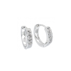 Argollas rodinadas 4 cubics (1,5 cm) - plata 925 (cod 33)