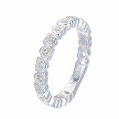 Anillos corazones cubic & calados - plata 925 (cod 32) - comprar online