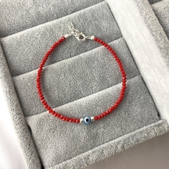 Pulsera roja ojito - plata 925 (cod 22)