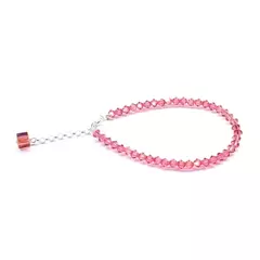 Imagen de Pulsera sinbol 4 mm - tonos rosas - Cristal & Plata 925 (Cod 44)