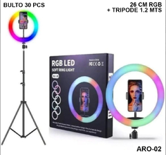 ARO SELFIE RGB 26CM + TRIPODE 1.2 MTS ARO-02