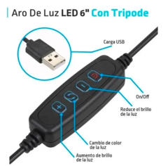 Aro De Luz Led 16cm Profesional Foto Video 3 Luces - comprar online