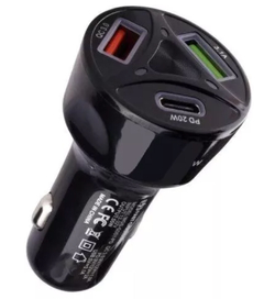 Cargador Rapido de Auto 12v - 3.1A 2 USB 1 TIPO C CAR-01 - comprar online