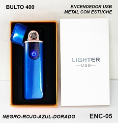 Encendedor USB, DE METAL, con estuche - ENC 05