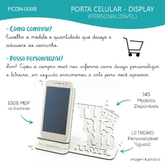 Porta Celular Personalizado Mdf Branco Display Leãozinho - comprar online