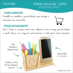 10 Porta Celular e Porta Canetas Personalizado Mdf - Leãozinho - comprar online