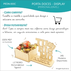 10 Porta Doces Com Display e Nome Personalizado Mdf - Coroa Príncipe - comprar online