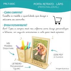 10 Porta Retrato Com Porta Lápis e Nome Personalizado Mdf - Urso Coroa - comprar online