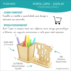 10 Porta Lápis Com Display e Nome Personalizado Mdf - Âncora - comprar online
