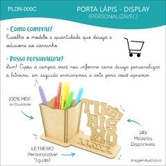 10 Porta Lápis Com Display e Nome Personalizado Mdf - Bailarina Baby 1 - comprar online