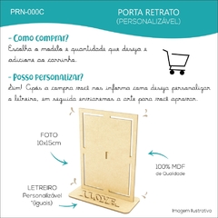 10 Porta Retrato Com Letreiro Personalizado Mdf - Nome - comprar online