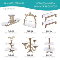 Bandeja Pedestal Redonda Baixa Mdf Linha Premium - 23x23x16cm na internet