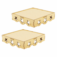 Kit Festa Mdf Estrela - Linha Temática - 10 Peças - Maxdecor Decorações