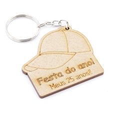 30 Chaveiros Personalizados Mdf - Adulto - Boné