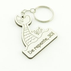 30 Chaveiros Personalizados - MDF Branco - Adulto - Sereia