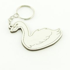 30 Chaveiros Personalizados - MDF Branco - Animais - Cisne