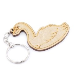 30 Chaveiros Personalizados Mdf - Animais - Cisne