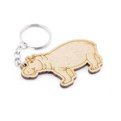 30 Chaveiros Personalizados Mdf - Animais - Hipopótamo