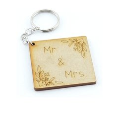 30 Chaveiros Personalizados Mdf - Casamento - Sr. & Sra.