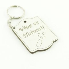 30 Chaveiros Personalizados - MDF Branco - Casamento - Plaquinha