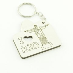 30 Chaveiros Personalizados - MDF Branco - Diversos - Eu Amo o Rio