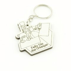 30 Chaveiros Personalizados - MDF Branco - Datas Comemorativas - Caixa de Brinquedos