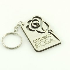 30 Chaveiros Personalizados - MDF Branco - Datas Comemorativas - Outubro Rosa