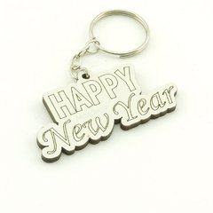 30 Chaveiros Personalizados - MDF Branco - Datas Comemorativas - Happy New Year