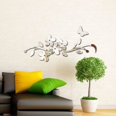 Espelho Decorativo Acrílico - Floral e Borboleta - comprar online