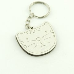 30 Chaveiros Personalizados - MDF Branco - Infantil - Gato