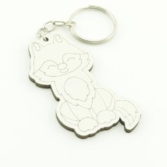 30 Chaveiros Personalizados - MDF Branco - Infantil - Lobinho