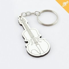 30 Chaveiros Personalizados - MDF Branco - Instrumentos Musicais - Violino