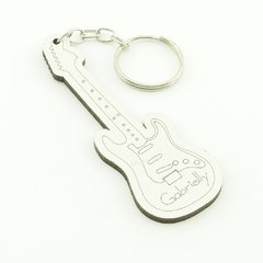 30 Chaveiros Personalizados - MDF Branco - Instrumentos Musicais - Guitarra