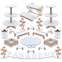 Kit Festa Provençal - MDF Branco - Linha Premium - 1028-LP