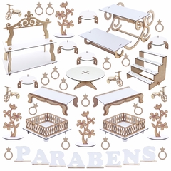 Kit Festa Provençal - MDF Branco - 1144-LP14