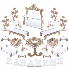 Kit Festa Provençal - MDF Branco - Linha Premium - 928-LP14