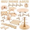 Kit Festa Provençal MDF - Coração - Nome Personalizado