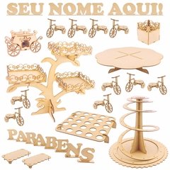 Kit Festa Provençal MDF - Floral - Nome Personalizado