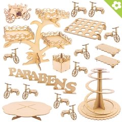 Kit Festa Provençal MDF - Floral - 28 peças