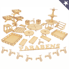 KIT FESTA PROVENÇAL MDF 38 PEÇAS - ESTRELA