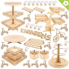 Kit Festa Provençal MDF - Floral - 50 peças