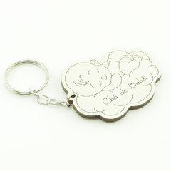 30 Chaveiros Personalizados - MDF Branco - Maternidade - Bebê Nuvem