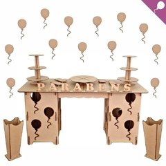 Kit Festa Mesa Provençal MDF / 42 peças