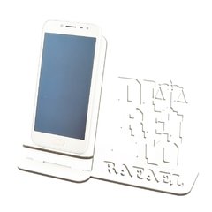 Porta Celular Personalizado Mdf Branco Display Direito