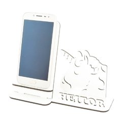 Porta Celular Personalizado Mdf Branco Display Unicórnio - comprar online