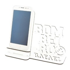 Porta Celular Personalizado Mdf Branco Display Bombeiro