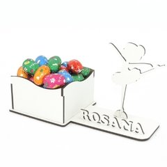 Porta Doces Com Display e Nome Personalizado MDF - Bailarina Baby